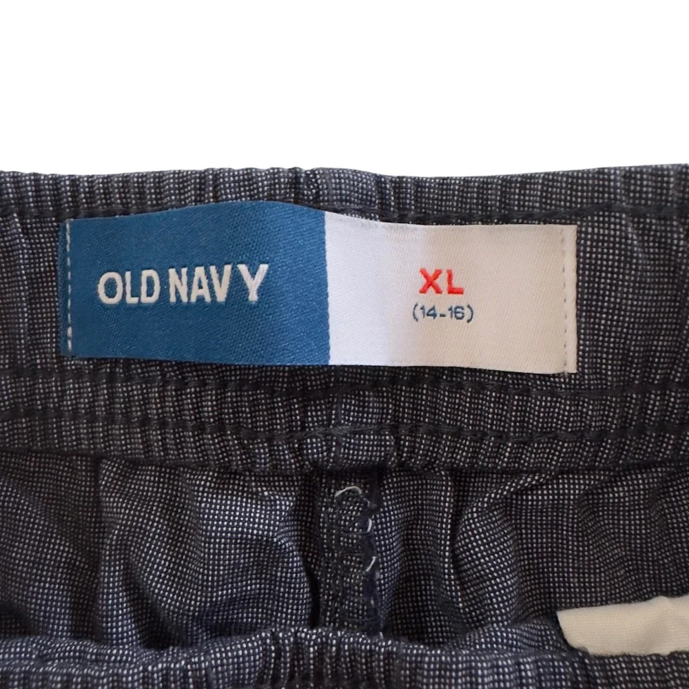 Old Navy Boys Pull On Shorts‎ Dark Wash Chambray Elastic Waist Drawstring XL 14